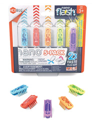 HEXBUG Nano 5 Pack - 4 nanos Plus Bonus Flash Nano - Sensory Vibration Toys for Kids and Cats - Small HEX Bug Tech Toy - Batteries Included - Multicolor
