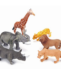 Safari Animals Figures Toys, Realistic Jumbo Wild Zoo Animals Figurines Large Plastic African Jungle Animals Playset with Elephant, Giraffe, Lion, Tiger, Gorilla for Kids Toddlers, 12 Piece Gift Set
