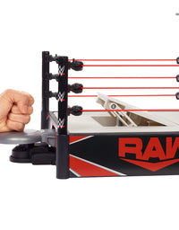 WWE Wrekkin Kickout Ring Playset 13-in (33.02-cm) x 20-in (50.8-cm) & 2 Modes: Randomized Ref & Springboard Launcher, Includes Crane, WWE Championship & Breakaway Table, Gift for Ages 6 Years Old & Up
