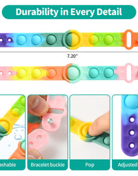 HYSZXUS Stress Relief Wristband Push Bubble Sensory Fidget pop it Bracelets Toy,Wearable Push Pop Bubble Fidget Hand Finger Press Silicone Bracelet Toy for Kids and Adults ADHD ADD Autism-2 Pcs
