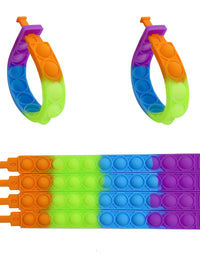 WQFXYZ 20PCS Push Pop Fidget Toy Fidget Bracelet, Durable and Adjustable, Multicolor Wristband Push Pop Stress Relief Sensory Fingertip Toys for Kids and Adults (20 pcs Bracelet)
