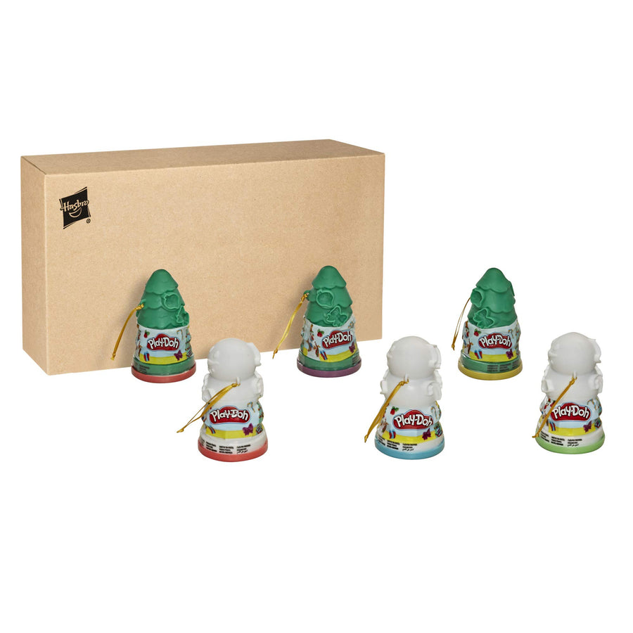 Play-Doh Christmas Tree and Snowman Holiday Toy Ornament 6-Pack Bundle for Kids 2 Years and Up, Assorted Colors (Amazon Exclusive)