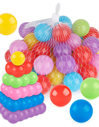 Coogam Pit Balls Pack of 50 - BPA Free 6 Color Hollow Soft Plastic Ball for Kids Birthday Pool Tent Party Favors Summer Water Bath Toy (6CM)
