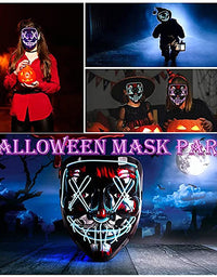 Purge mask - LED Halloween Face Mask LED Light up Mask Cosplay,Halloween Masks for Men Women Kids
