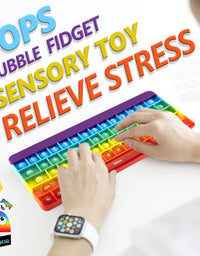 Exun Push Pops Bubble Fidget Sensory Toy Rainbow Popping Silicone Game Toy Anxiety & Stress Reliever Autism Toy for Kids and Adults Anxiety ADHD ADD Autism (Keyboard)
