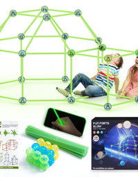 150 Pcs Glow Fort Building Kits for Kids, Creative Toys Forts for 3-14 Years Old Tent Construction Forts, Ultimate Forts Builder DIY Building Tent Learning Toy for Indoor & Outdoor Teepee Kit
