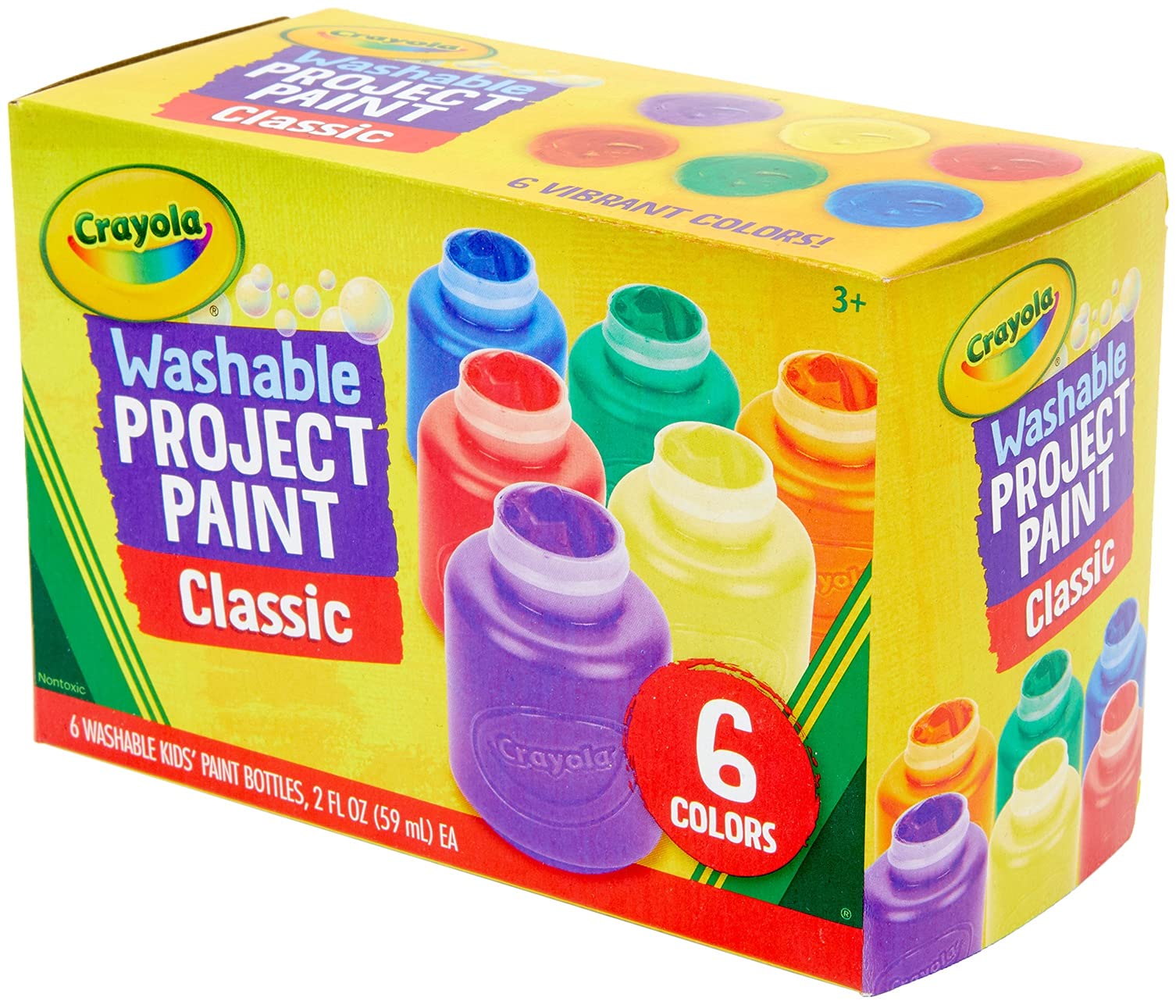 Crayola Washable Kids Paint, 6 Count, Kids At Home Activities, Painting Supplies, Gift, Assorted