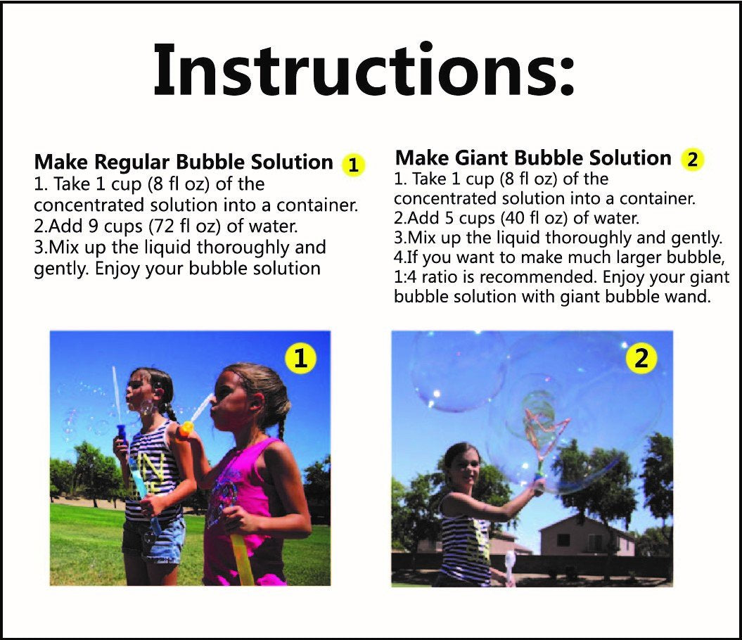 JOYIN 32 oz Bubble Solution Refills (up to 2.5 Gallon) BIG Bubble Solution, Bubble Concentrated for Bubble Machine, Bubble Juice refills