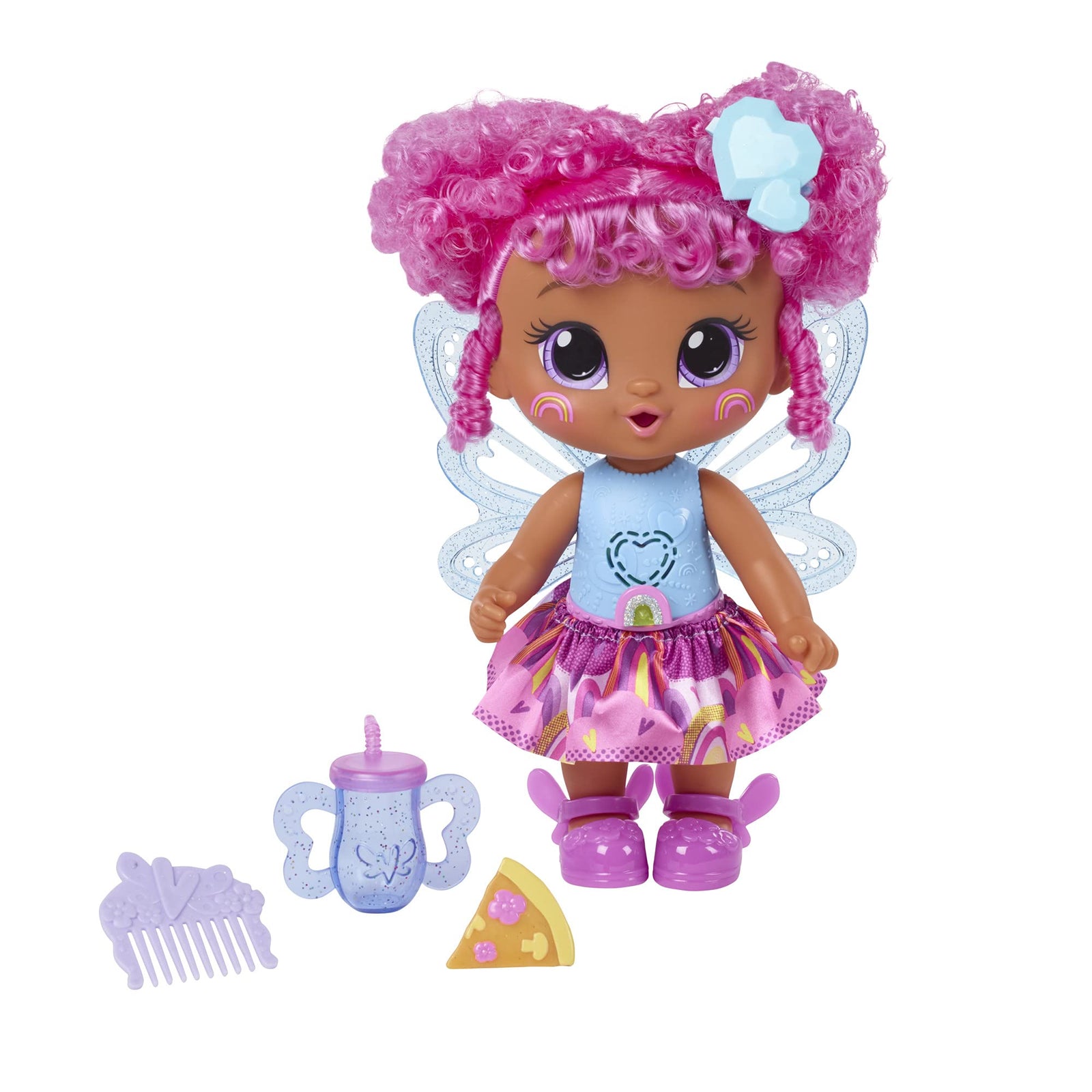 Baby Alive GloPixies Doll, Gabi Glitter, Glowing Pixie Doll Toy for Kids Ages 3 and Up, Interactive 10.5-inch Doll Glows with Pretend Feeding (Amazon Exclusive)