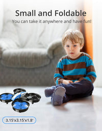 Holy Stone Mini Drone for Kids and Beginners RC Nano Quadcopter Indoor Small Helicopter Plane with Auto Hovering, 3D Flip, Headless Mode and 3 Batteries, Great Gift Toy for Boys and Girls, Blue

