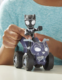 Marvel Spidey and His Amazing Friends Black Panther Action Figure and Panther Patroller Vehicle, for Kids Ages 3 and Up
