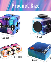 Infinity Cube and Fidget Cube, 4 Pieces Fidget Toys for Adults Kids Boys Girls Gift, Cute Mini Unique Gadget Toy, Relieve Stress, Reduce Anxiety Fidget Cube Game for ADHD, OCD, Autism and Kill Time
