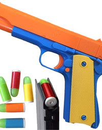 Colt 1911 Toy Gun with Ejecting Magazine and Glow Tip Bullets - Style of M1911 with Slide Action Orange Barrel for Safety Training or Play - Unique Gift Intended for Fun, Not Distance or Accuracy
