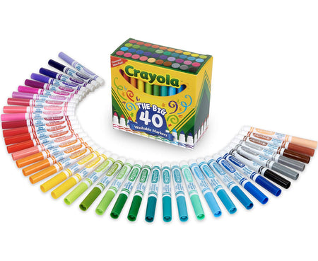 Crayola Ultra Clean Washable Markers, Kids Indoor Activities At Home, Broad Line, 40 Classic Colors