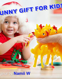 Namii W Slingshot Chicken Rubber Chicken Flick Chicken Flying Chicken Flingers Stress Gag Toys, Rubber Chicken Slingshot Funny Christmas Stuffers Easter Chicks Novelty Gifts for Kids (Yellow 10 Pcs)
