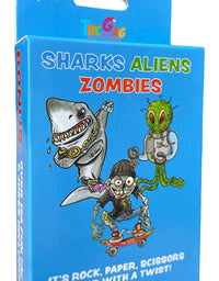 Sharks Aliens Zombies: Fun Card Game for Kids Played Like Rock Paper Scissors War for Boys Girls Family Game Night Gift Giving
