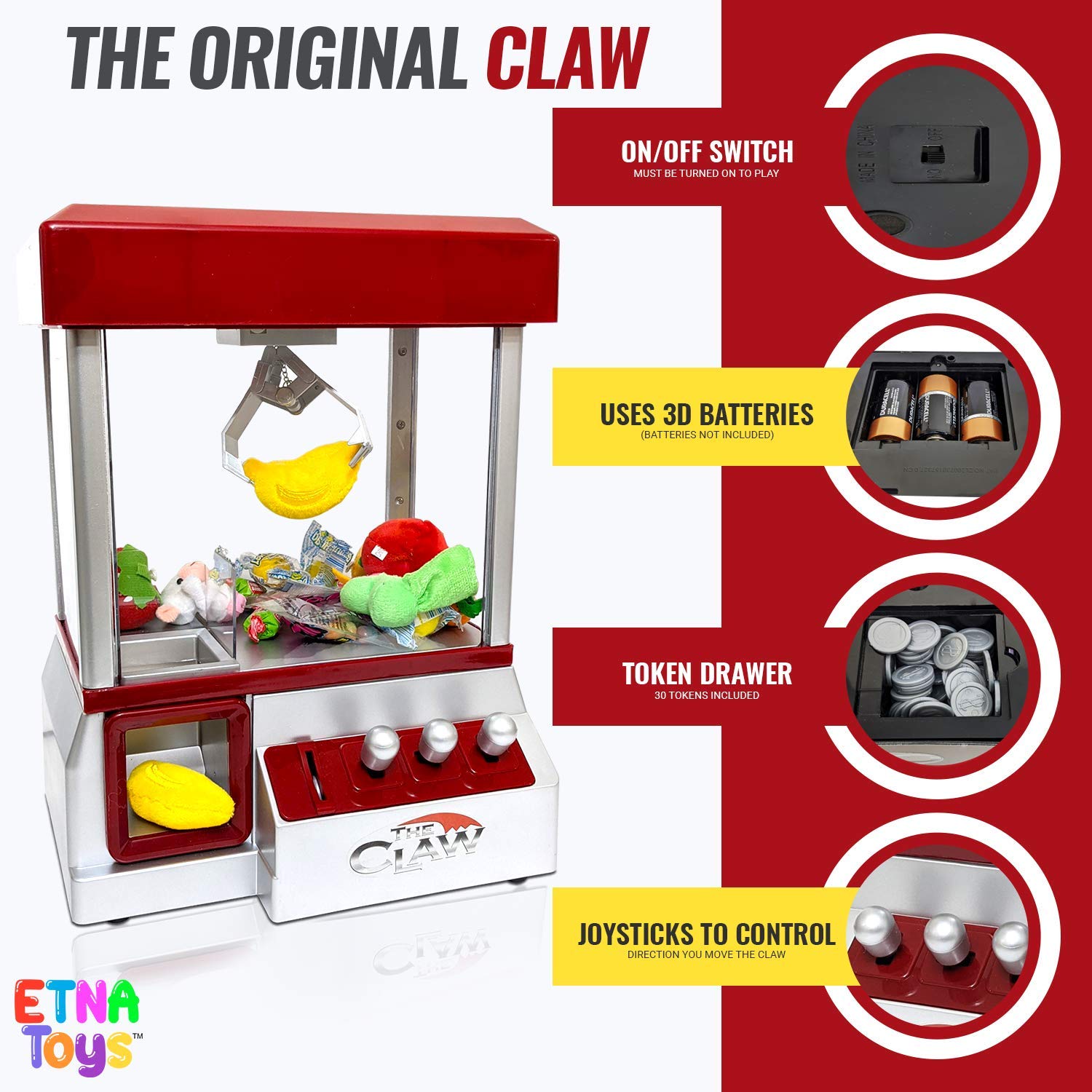 Electronic Arcade Claw Machine Mini Candy Prize Dispenser Game With Sound