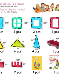 Jasonwell 65 PCS Magnetic Tiles Building Blocks Set for Boys Girls Preschool Educational Construction Kit Magnet Stacking Toys for Kids Toddlers Children 3 4 5 6 7 8 Year Old
