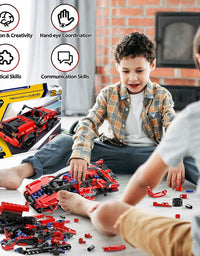 STEM Building Blocks Toys Gifts for Age 6, 7, 8, 9, 10, 11, 12 Boys and Girls, DIY Building Bricks, STEM Engineering Construction RC Toy,Racing Car with Remote Control,2 in 1 Model, 2.4GHz (351pcs)
