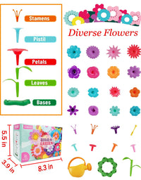 Toys for 3 4 5 6 Year Old Girls, Preschool Activities Christmas & Birthday Gifts for Toddlers and Kids Flower Garden Building Toys 51 PCS
