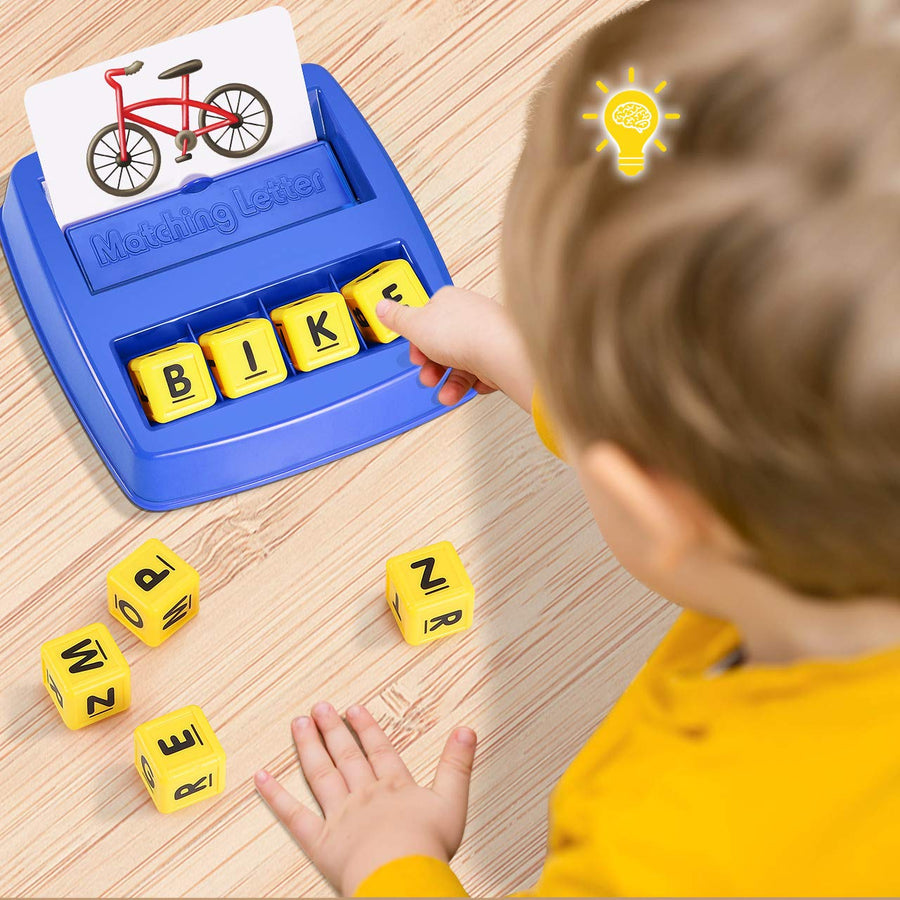 LIWIN LET'S GO! Learning Games for Kids Age 3-8, Matching Letter Game for Kids Toys Ages 3-8 Educational Toys for 3-8 Year Olds Boys Girls Christmas Birthday Gifts for 3-8 Year Olds Boys Girls Blue