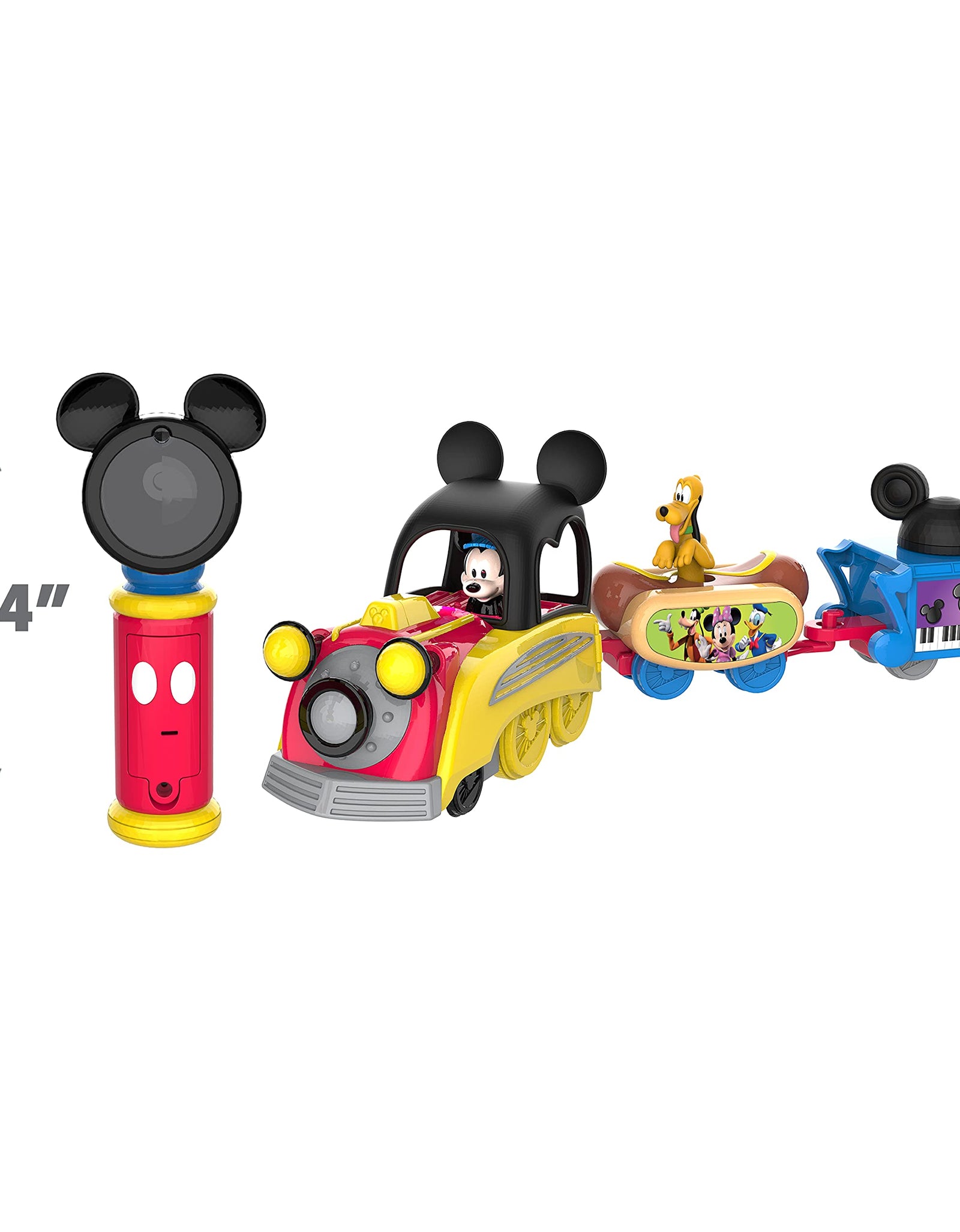 Mickey Mouse Disney Junior Funhouse Light The Way Train, Musical Toy Train Set with Controller, Preschool, Amazon Exclusive , by Just Play