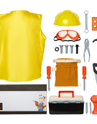 BLACK+DECKER Kids Tool Set Pretend Play Trunk with Tool Box, Construction Vest & Hard Hat – 22 Piece Set [Amazon Exclusive]
