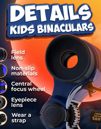 Binoculars for Kids – Compact and Portable – Ergonomic and Shockproof Design – Toddler Presents for Bird Watching and Outdoor Activities - High Definition Magnifying Lenses
