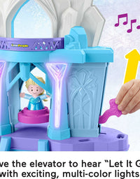 Fisher-Price Little People – Disney Frozen Elsa’s Enchanted Lights Palace musical playset with Anna and Elsa figures for toddlers and preschool kids
