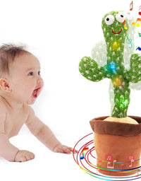 Dancing Cactus,Cactus Toy,Cactus Toys for Kids That Repeats Your Words,Dancing Cactus Plush for Babies Talking & Repeating Home Decoration Children's Early Education
