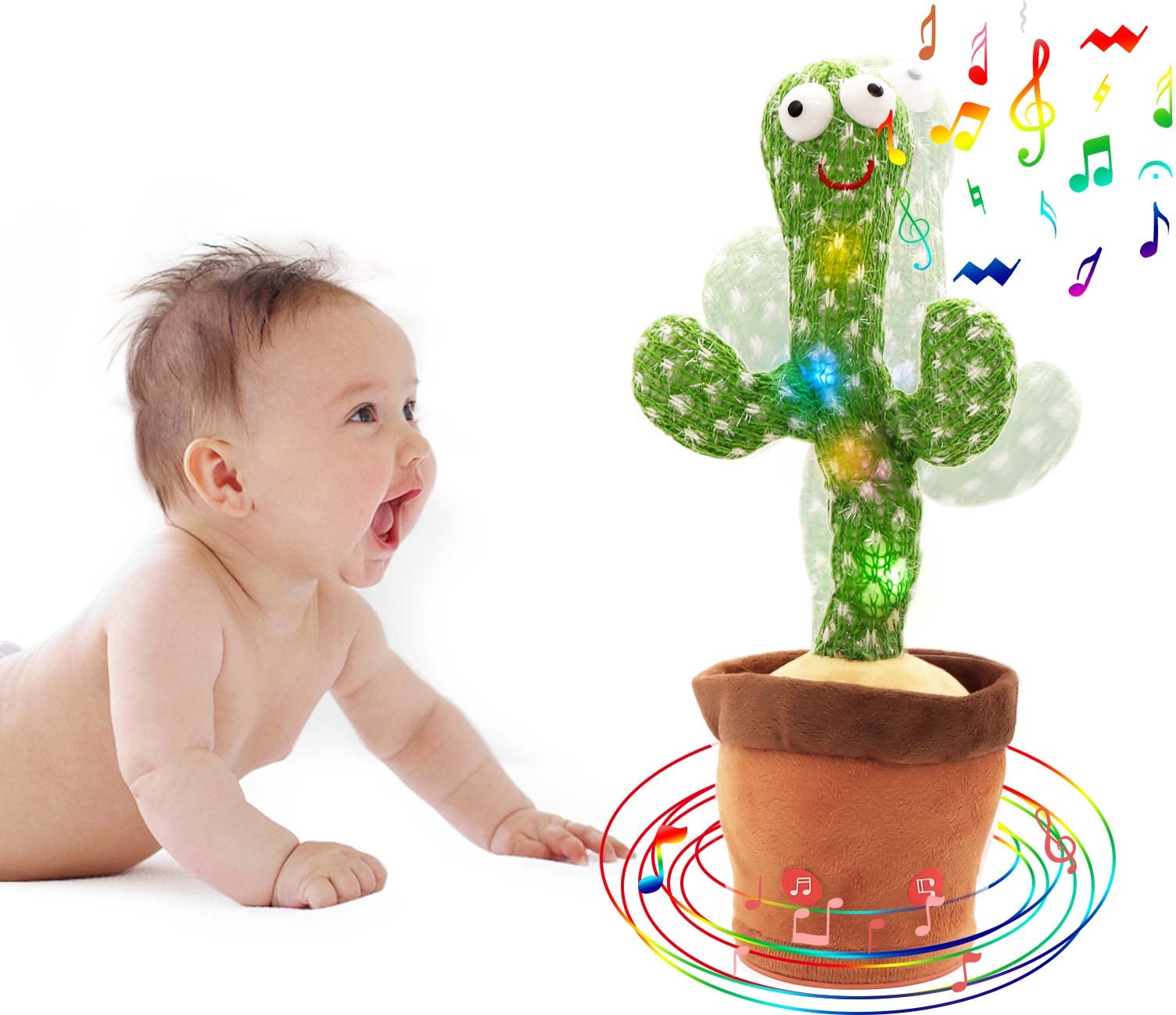 Dancing Cactus,Cactus Toy,Cactus Toys for Kids That Repeats Your Words,Dancing Cactus Plush for Babies Talking & Repeating Home Decoration Children's Early Education