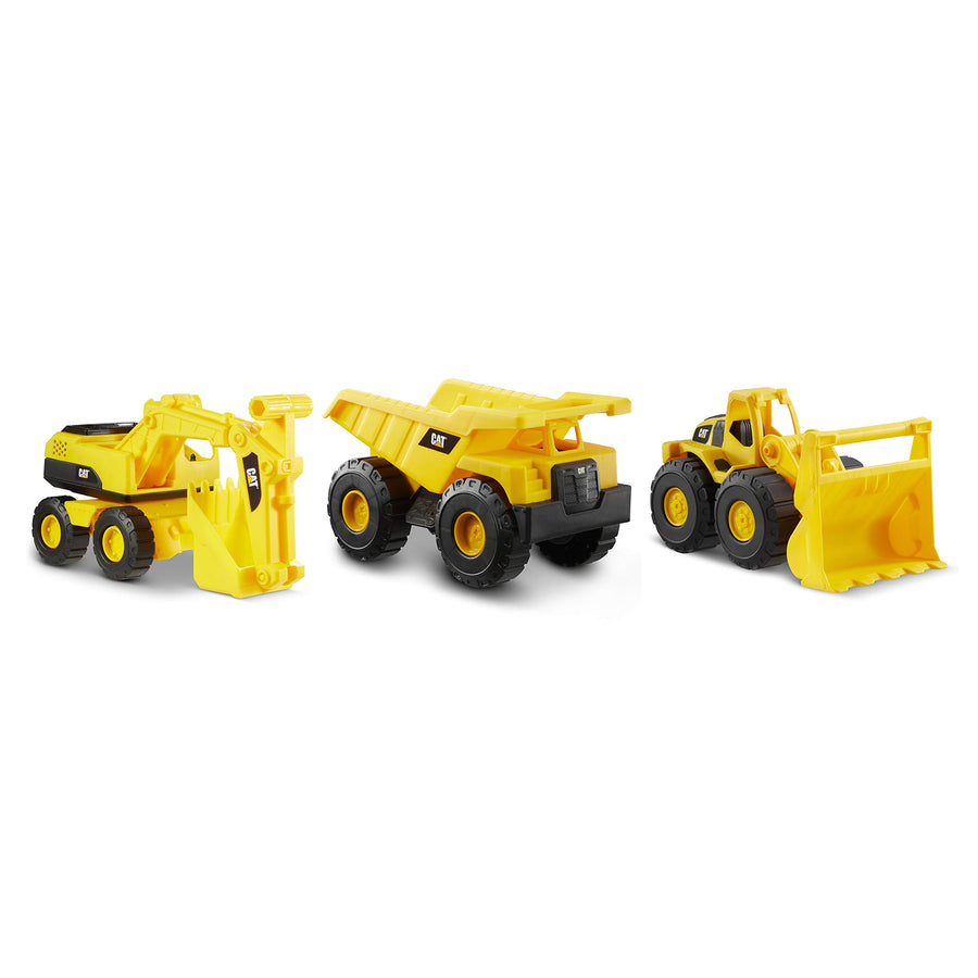 Cat Construction 7" Dump Truck, Loader & Excavator toys Combo Pack