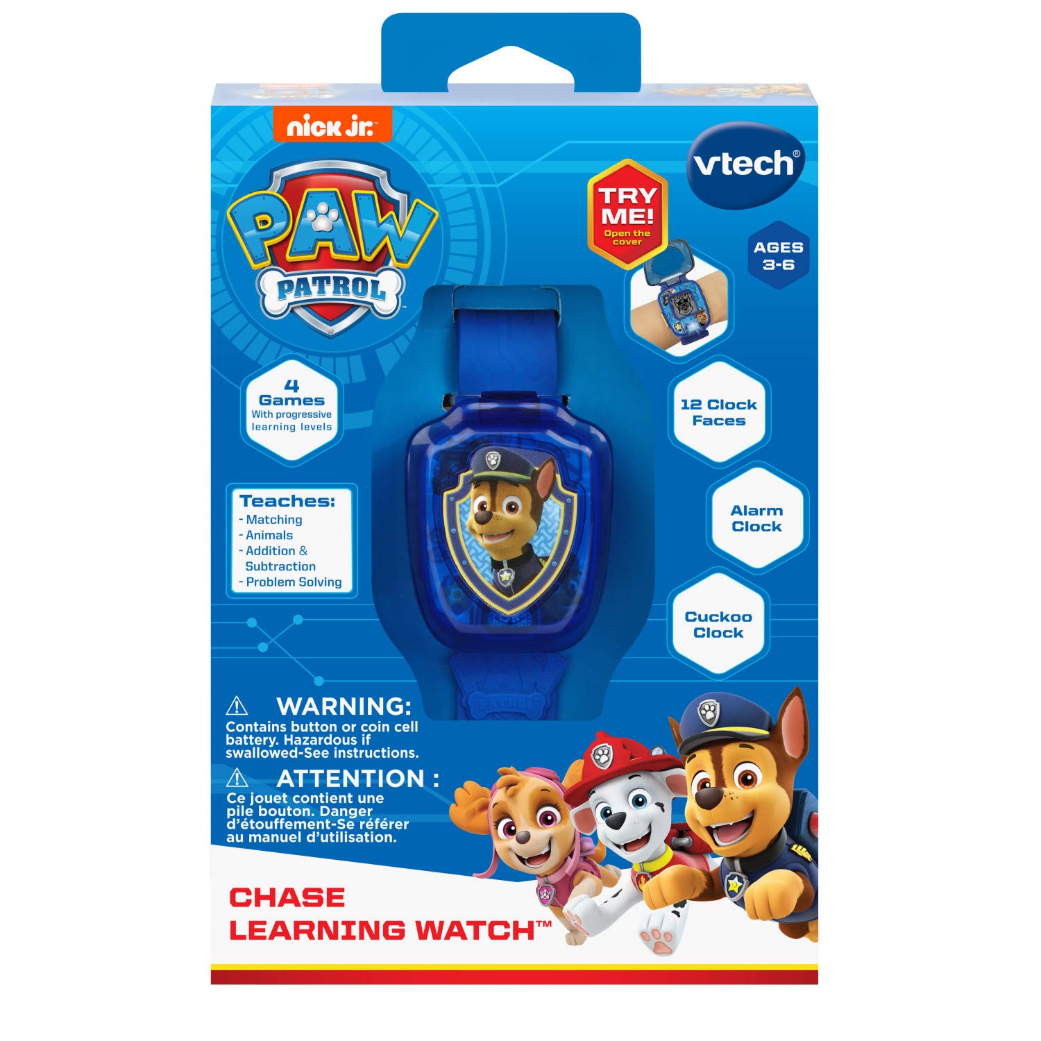 VTech PAW Patrol Chase Learning Watch, Blue