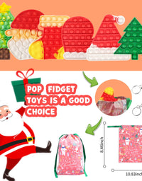 6Pack Christmas Pop Fidget Toys Pack for Kids Girls Boys with 2 Keychain its Push Bubble Sensory Toy Poppers Christmas Stockings Party Gifts Stress Autism Relief for Adults
