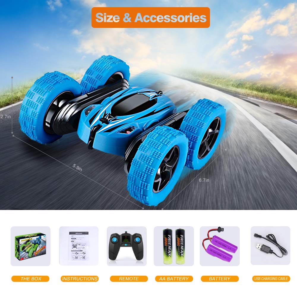 Remote Control Car RC Cars - Drift High Speed Off Road Stunt Truck, Race Toy with 2 Rechargeable Batteries, 4 Wheel Drive, Cool Birthday Gifts for Boys Age 6 7 8 9 10 11 Year Old Kids Toys