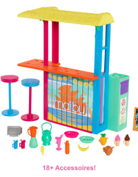 Barbie Loves The Ocean Beach Shack Playset with 18+ Accessories, Made from Recycled Plastics, Gift for 3 to 7 Year Olds
