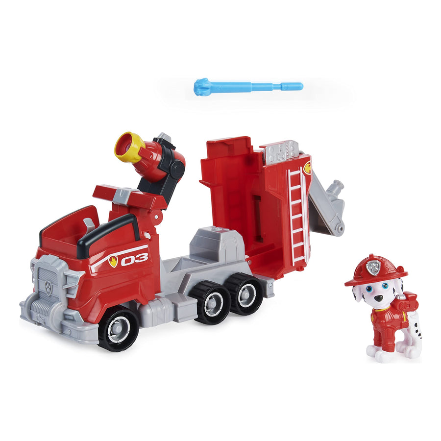 Paw Patrol, Marshall’s Deluxe Movie Transforming Fire Truck Toy Car with Collectible Action Figure, Kids Toys for Ages 3 and up