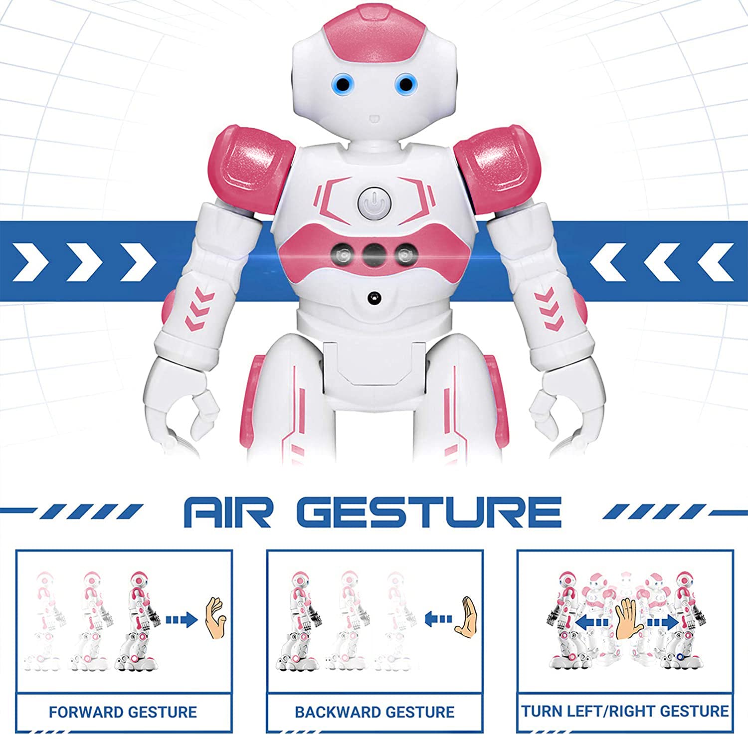 KingsDragon RC Robot Toys for Kids, Gesture & Sensing Programmable Remote Control Smart Robot for Age 3 4 5 6 7 8 Year Old Boys Girls Birthday Gift Present