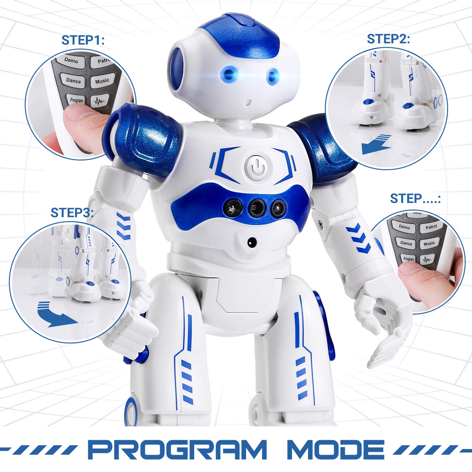 KingsDragon RC Robot Toys for Kids, Gesture & Sensing Programmable Remote Control Smart Robot for Age 3 4 5 6 7 8 Year Old Boys Girls Birthday Gift Present