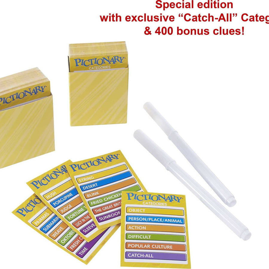 Pictionary Quick Drawing Board & Guessing Game for Family, Kids, Teens & Adults, with Dry Erase Boards, Special Markers & Clue Cards with a Unique Catch-All Category [Amazon Exclusive]