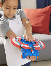 Avengers Hasbro Marvel Mech Strike Captain America Strikeshot Shield Role Play Toy with 3 NERF Darts, Pull Handle to Expand, for Kids Ages 5 and Up
