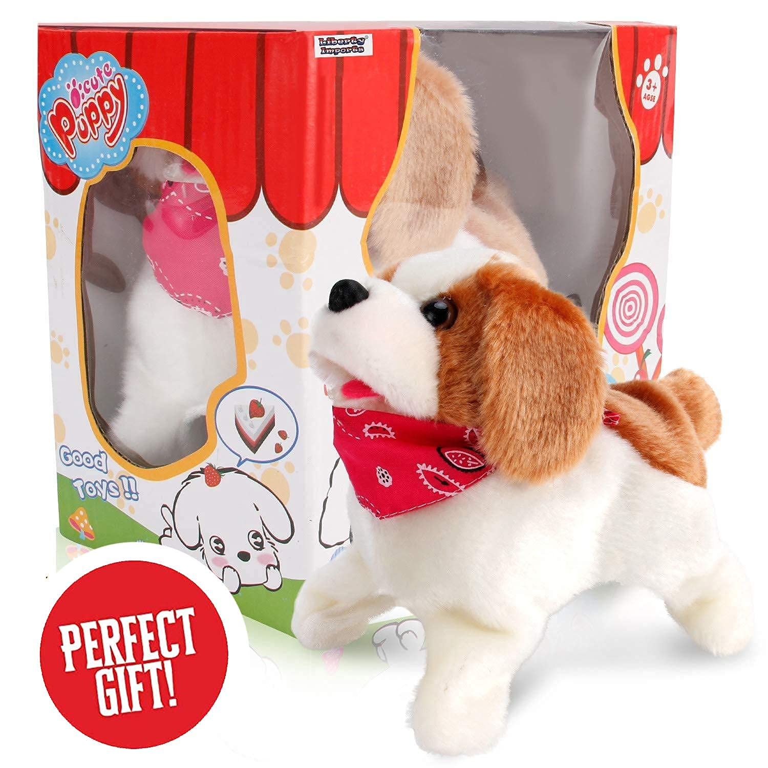Liberty Imports Cute Little Puppy - Flip Over Dog, Somersaults, Walks, Sits, Barks