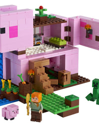 LEGO Minecraft The Pig House 21170 Minecraft Toy Featuring Alex, a Creeper and a House Shaped Like a Giant Pig, New 2021 (490 Pieces)
