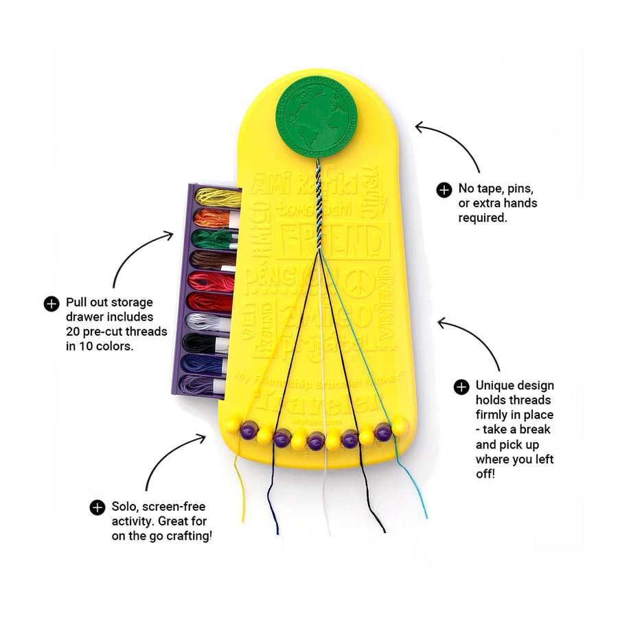 Choose Friendship, My Friendship Bracelet Maker, 20 Pre-cut Threads (Craft Kit / Kids Jewelry Kit)