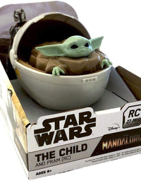 Mandalorian Star Wars The Baby Yoda The Child in Pram - Remote Control Crib Car (Green)
