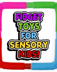 BunMo Pop Tubes Sensory Toys, Fine Motor Skills Toddler Toys, Fidget Toys for Sensory Kids and Learning Toys
