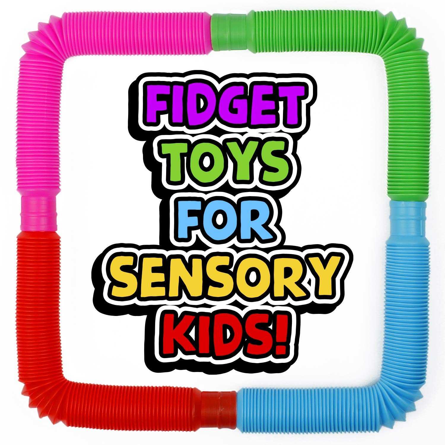 BunMo Pop Tubes Sensory Toys, Fine Motor Skills Toddler Toys, Fidget Toys for Sensory Kids and Learning Toys