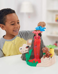 Play-Doh Slime Dino Crew Lava Bones Island Volcano Playset with HydroGlitz Eggs and Mix-ins, Dinosaur Toy for Kids 4 Years and Up, Non-Toxic
