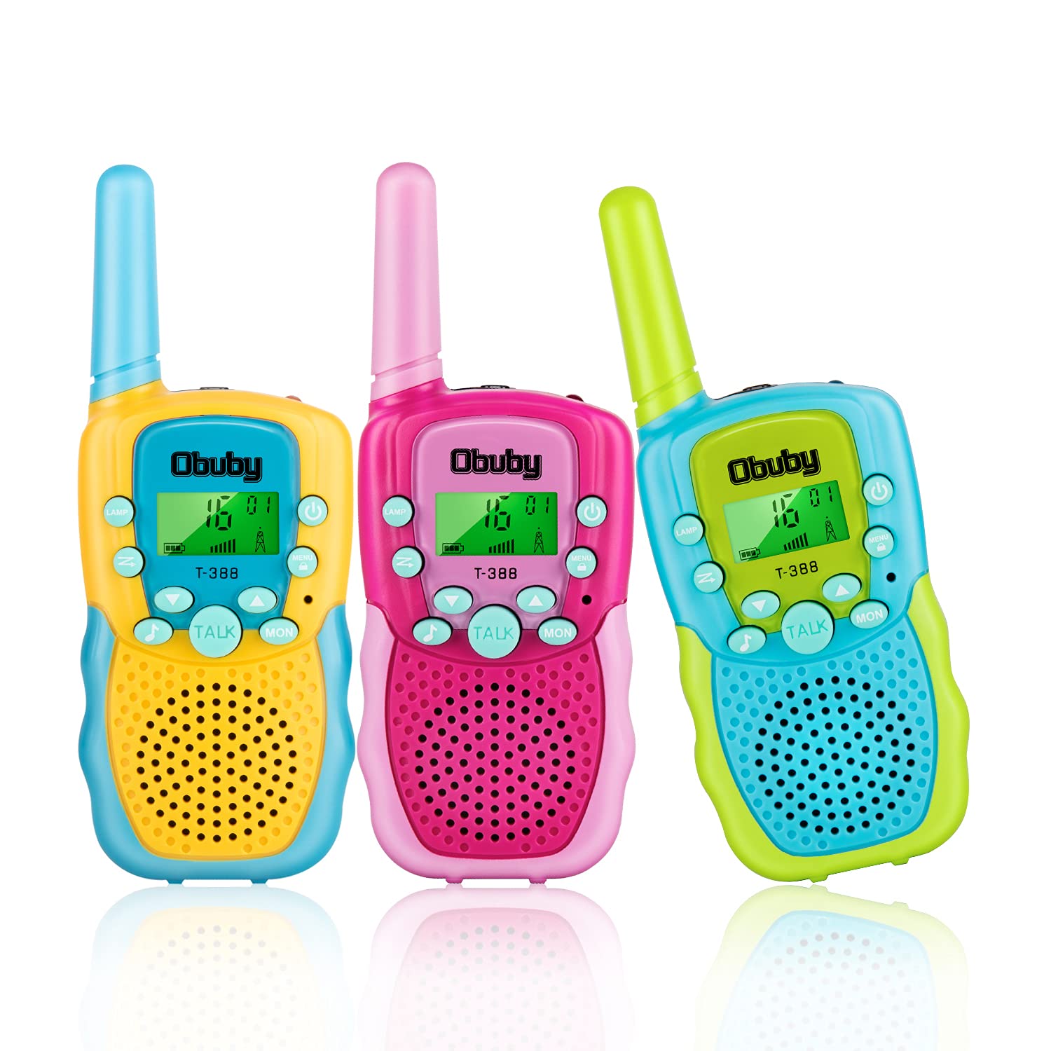 Obuby Toys for 3-12 Year Old Boys Walkie Talkies for Kids 22 Channels 2 Way Radio Gifts Toys with Backlit LCD Flashlight 3 KMs Range Gift Toys for Age 3 up Boy and Girls to Outside , Hiking, Camping