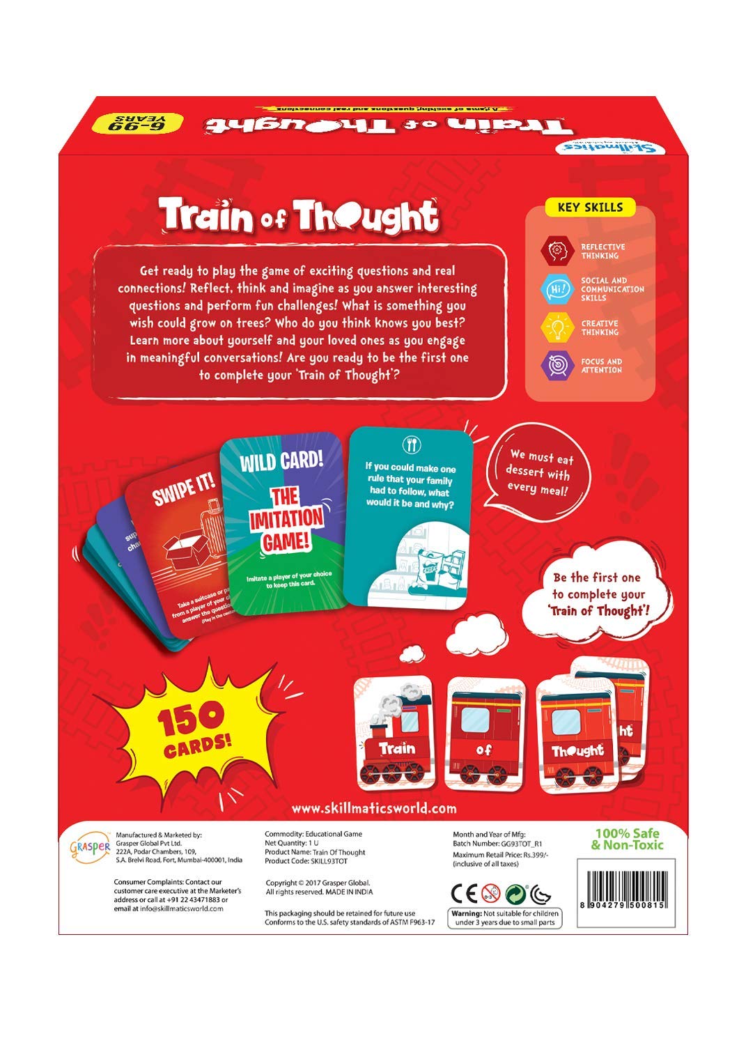 Skillmatics Card Game : Train of Thought | Gifts, Stocking Stuffer, Travel & Family Party Game for 6 Year Olds and Up